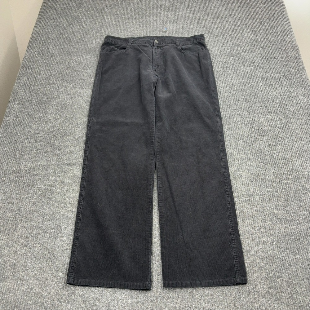 Vintage Calvin Klein Pants Mens 36 Black Cotton Corduroy Straight Leg Casual